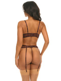 Adeline Satin & Lace 3 Piece Garter Set