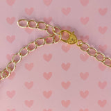 Gold 5 large hearts chain choker