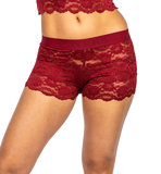 Black Cherry Lace Boxer with FOXERS logo elastic band