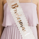 Blush Pink & Rose Gold Satin Bachelorette Sashes