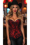 Lavish Red Lace Front Zipper Corset