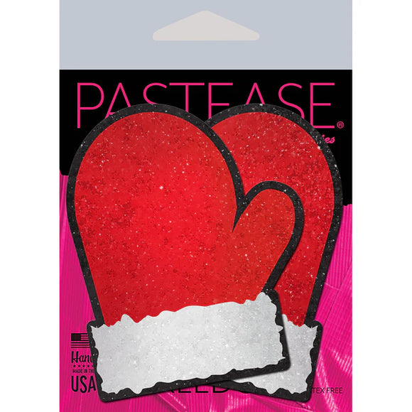 Pastease Glitter Santa Mittens Pasties Red/White