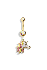 BELLY RING DANGLE UNICORN