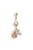 BELLY RING DANGLE UNICORN