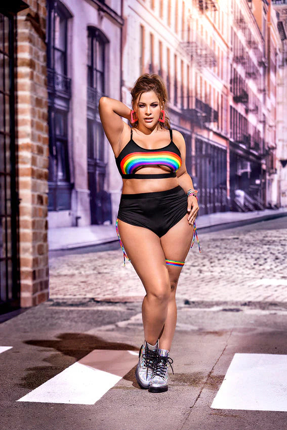 Rainbow Two-Piece Pride Set with Thigh Band