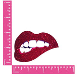 Freaking Awesome Red Glitter Bite Me Lip Nipple Cover Pasties