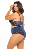 Curvy Nicole Bra Set Blue