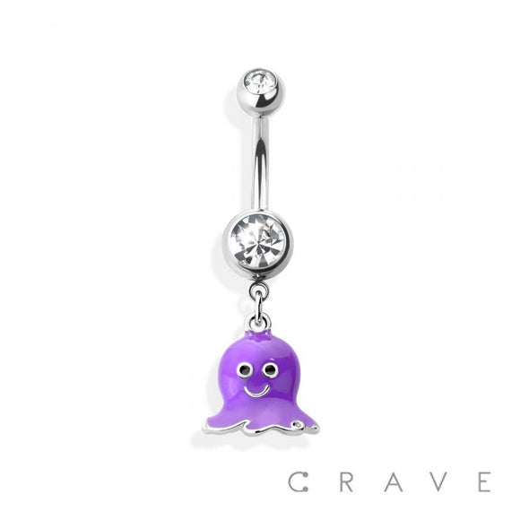 BELLY RING OCTOPUS DANGLE