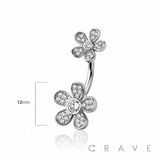 BELLY RING DOUBLE GEM DAISY