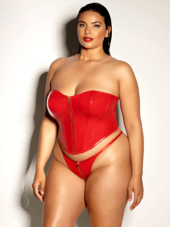 Fetish Curvy Rider Bustier Bra Set