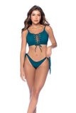 Lace Up Two Piece Bustier Bikini