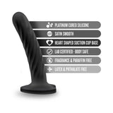 Temptasia Twist 5.5 in. Curved Dildo with Heart-Shaped Suction Cup Medium Black