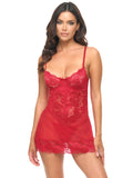 Page Unlined Lace Chemise With G-string