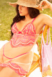 Romantic Pink Embroidered Babydoll