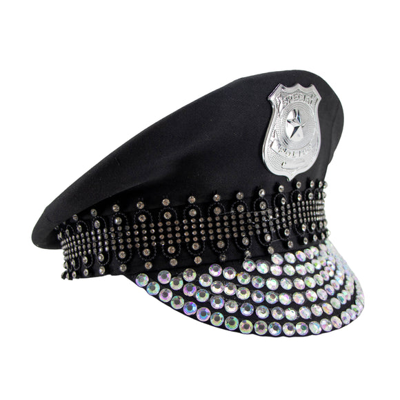 Diamond Police Hat - Black