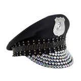 Diamond Police Hat - Black