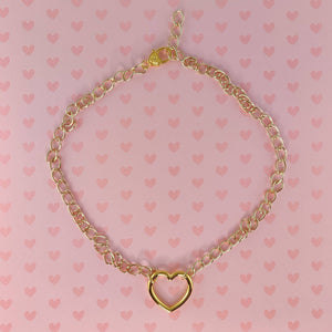 Gold heart chain choker/necklace