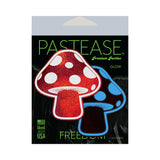 Pastease Mushroom: Shiny Red & White Glow-in-the-Dark Shroom Nipple Pasties