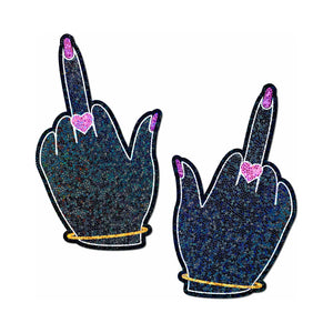 Glitter Fuck You Middle Finger Pasties