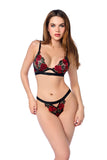 2 Pc Embroidered Rose Set