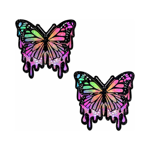 Butterfly Melt Trippy Glitter Rainbow Nipple Pasties