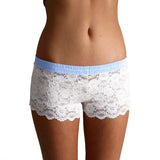 Foxers Ivory Lace Boxers with Light Blue Dot FOXERS Band