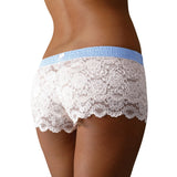 Foxers Ivory Lace Boxers with Light Blue Dot FOXERS Band