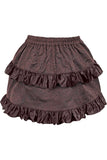 Brown Brocade Ruched Bustle Skirt