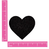 Black Malice Glitter Heart Nipple Cover Pasties