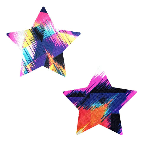 Block Party Multicolor Blacklight Starry Nights Nipple Cover Pasties