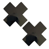 Black Wet Vinyl X Factor Nipple Cover Pasties
