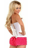 Lavish White Sweetheart Front Zipper Corset