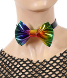 Rainbow Bow Choker Collar