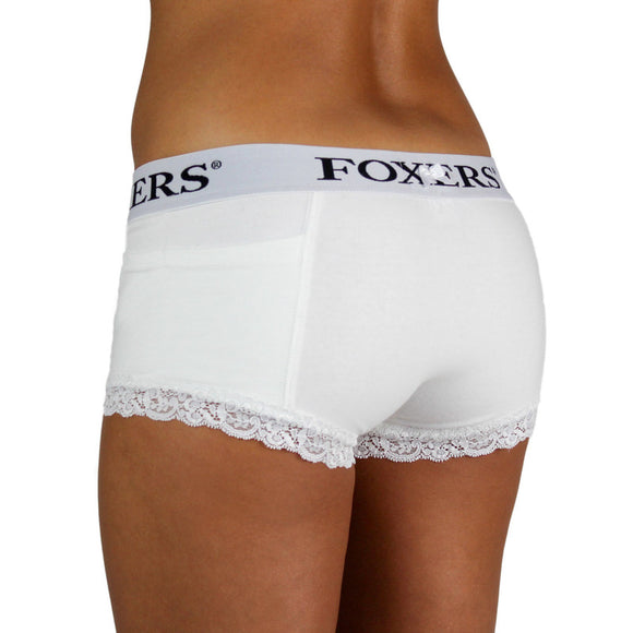 Foxers Women's White Boxer Briefs-XXXL
