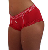 Foxers Red Boyshort with Red & White Stripe FOXERS waistband