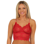 Foxers Red Lace Camisole with Red & White Stripe adjustable Straps