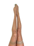 Tan Rhinestone Mardi Gras Thigh-Highs