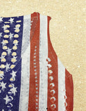 Women's American Flag pattern, split thigh top, coverup, dress