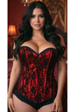 Lavish Red Lace Front Zipper Corset