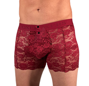 Men's Black Cherry lace boxer briefs FOXERS