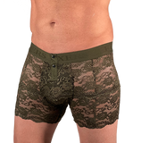 Foxers Men's Olive Lace Boxer Briefs