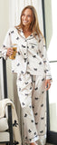 Long Sleeve PJ Set - Ivory/Black Bows