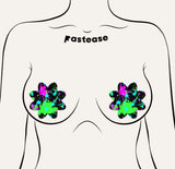PASTEASE VIBRANT NEON PAINT SPLATTER PETAL BREAST PASTIES