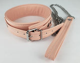 Collar and Leash Set Organo Silicone PU Leather Pink