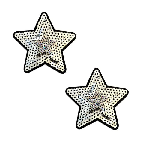 You're A Star Silver Sequin Nifty Nipztix 2 Wear Nipple Pasties