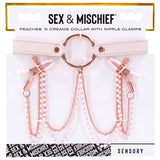 S&M Peaches ‘n CreaMe Collar with Nipple Clamps