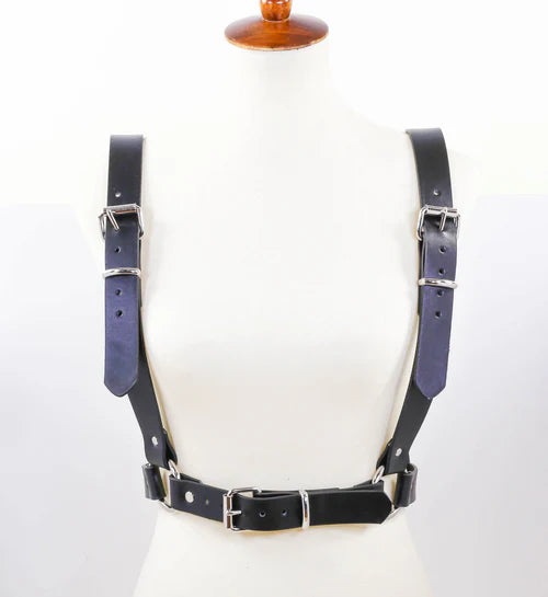 Black Suspender Vegan Leather Harness