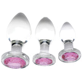 Booty Sparks Pink Gem Glass Anal Plug Set