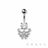 BELLY RING DANGLE BUTTERFLY ROMANTIC