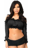 Black Long Sleeve Peasant Top